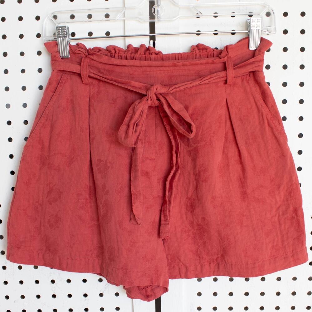 A Loves A Womens SIZE 0 Linen Blend Short Reddish Orange